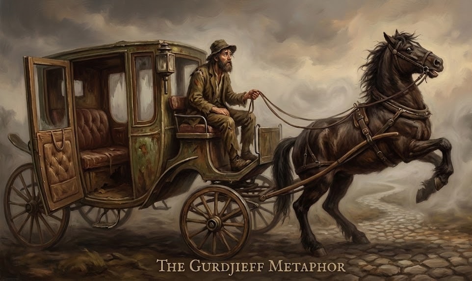 Gurdjieff Carriage Horse Driver and Master metaphor diagram