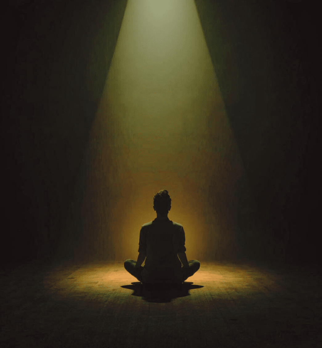 Meditation and conscious labor representing the difference between unexpected news and inner effort